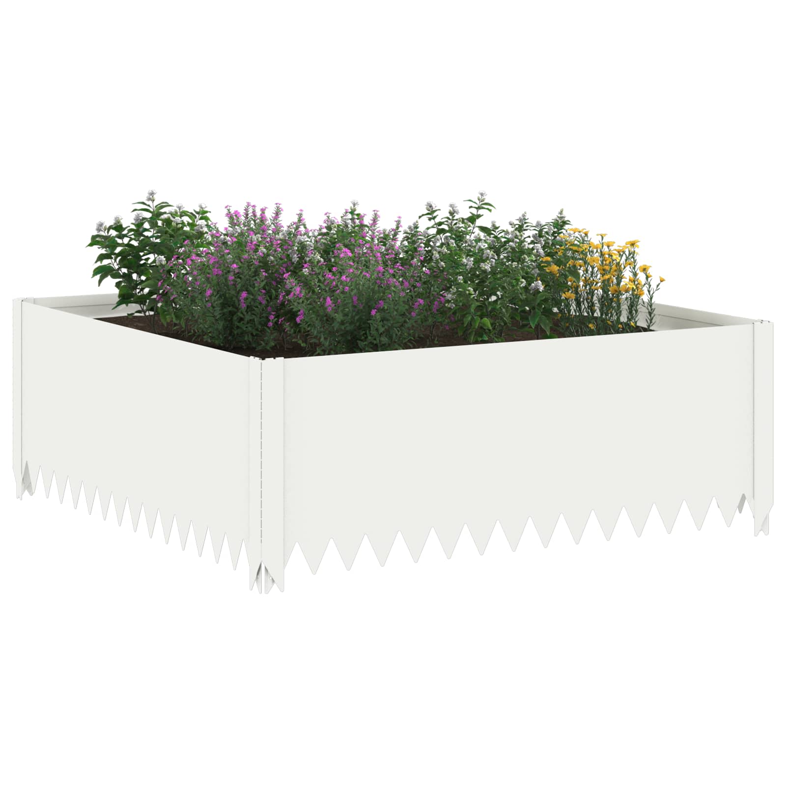 Περίγραμμα γκαζόν 100 x 100 x 35 cm Ατσάλι Λευκό - Pakobazaar