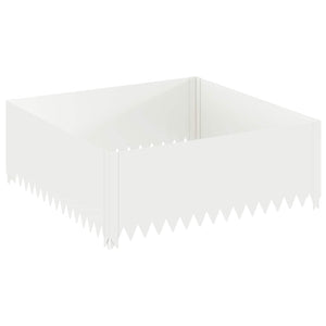 Περίγραμμα γκαζόν 4 τμχ. 100 x 100 x 35 cm Ατσάλι Λευκό - Pakobazaar