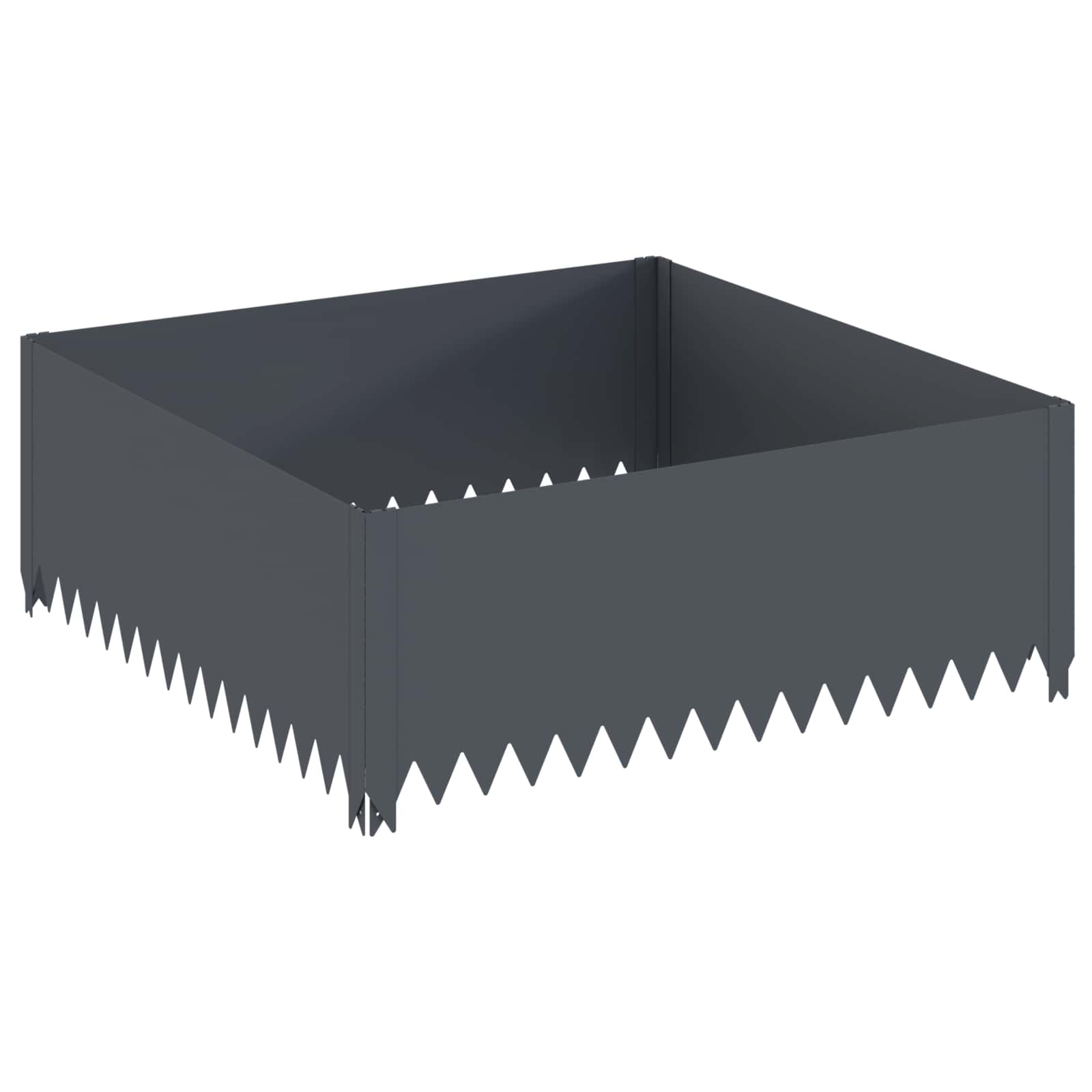 Περίγραμμα γκαζόν 100 x 100 x 35 cm Ατσάλι Ανθρακί - Pakobazaar