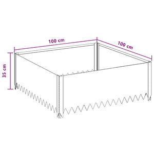Περίγραμμα γκαζόν 100 x 100 x 35 cm Ατσάλι Ασημί - Pakobazaar