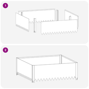 Περίγραμμα γκαζόν 4 pcs 100 x 100 x 35 cm Ατσάλι Σκ rusty - Pakobazaar