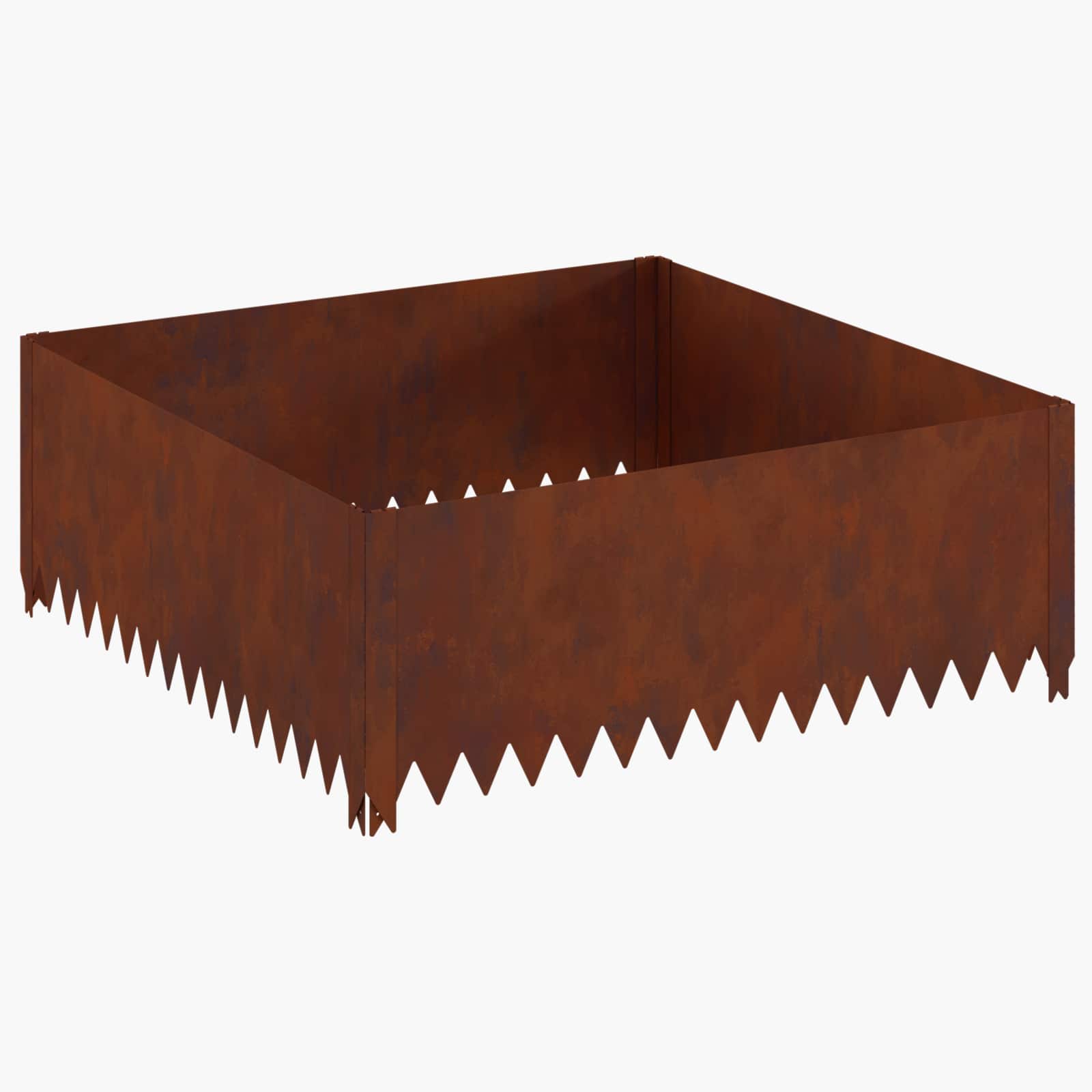 Περίγραμμα γκαζόν 4 pcs 100 x 100 x 35 cm Ατσάλι Σκ rusty