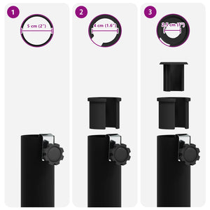βάση παρασόλ cross frame Μαύρο Ατσάλι for 25-50 mm Pole - Pakobazaar