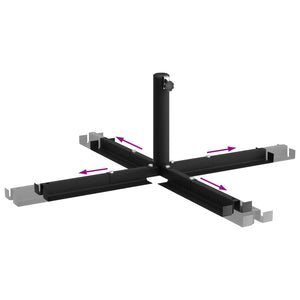 βάση παρασόλ cross frame Μαύρο Ατσάλι for 25-50 mm Pole - Pakobazaar