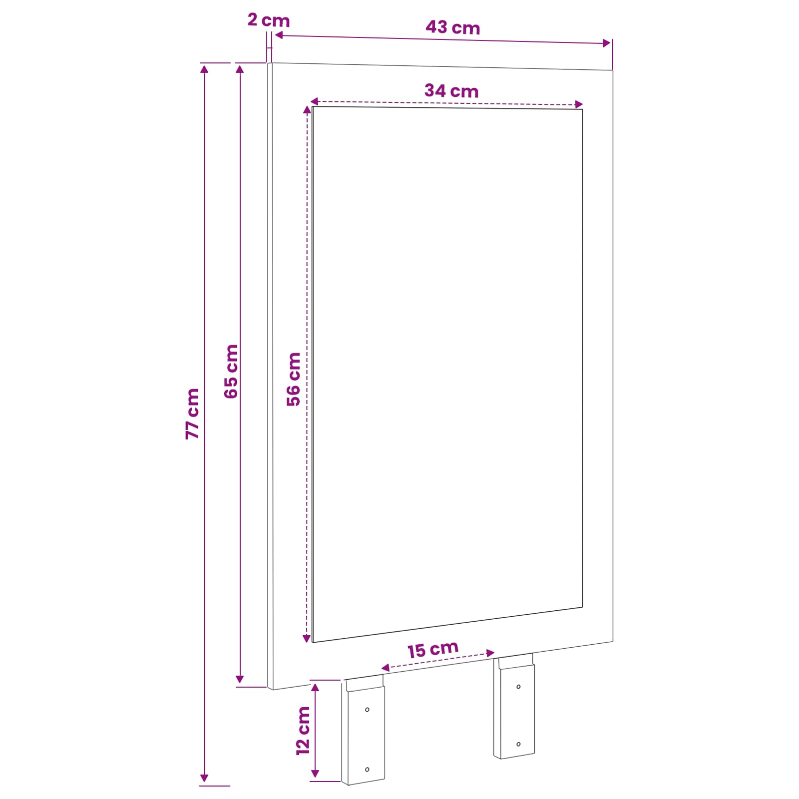Καθρέφτης FAUSKE Λευκό 43 x 3,5 x 77 εκ. Ορθογώνιος - Pakobazaar