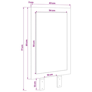 Καθρέφτης FAUSKE Λευκό 43 x 3,5 x 77 εκ. Ορθογώνιος - Pakobazaar