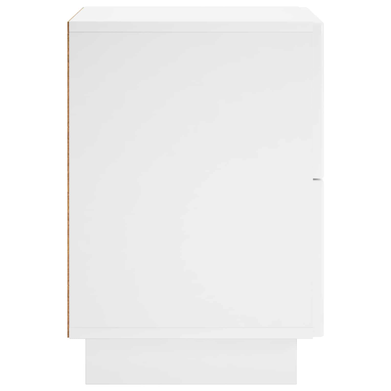 Κομοδίνο 2 τεμ. Γυαλιστερό Λευκό 33,5 x 34,5 x 50 εκ - Pakobazaar