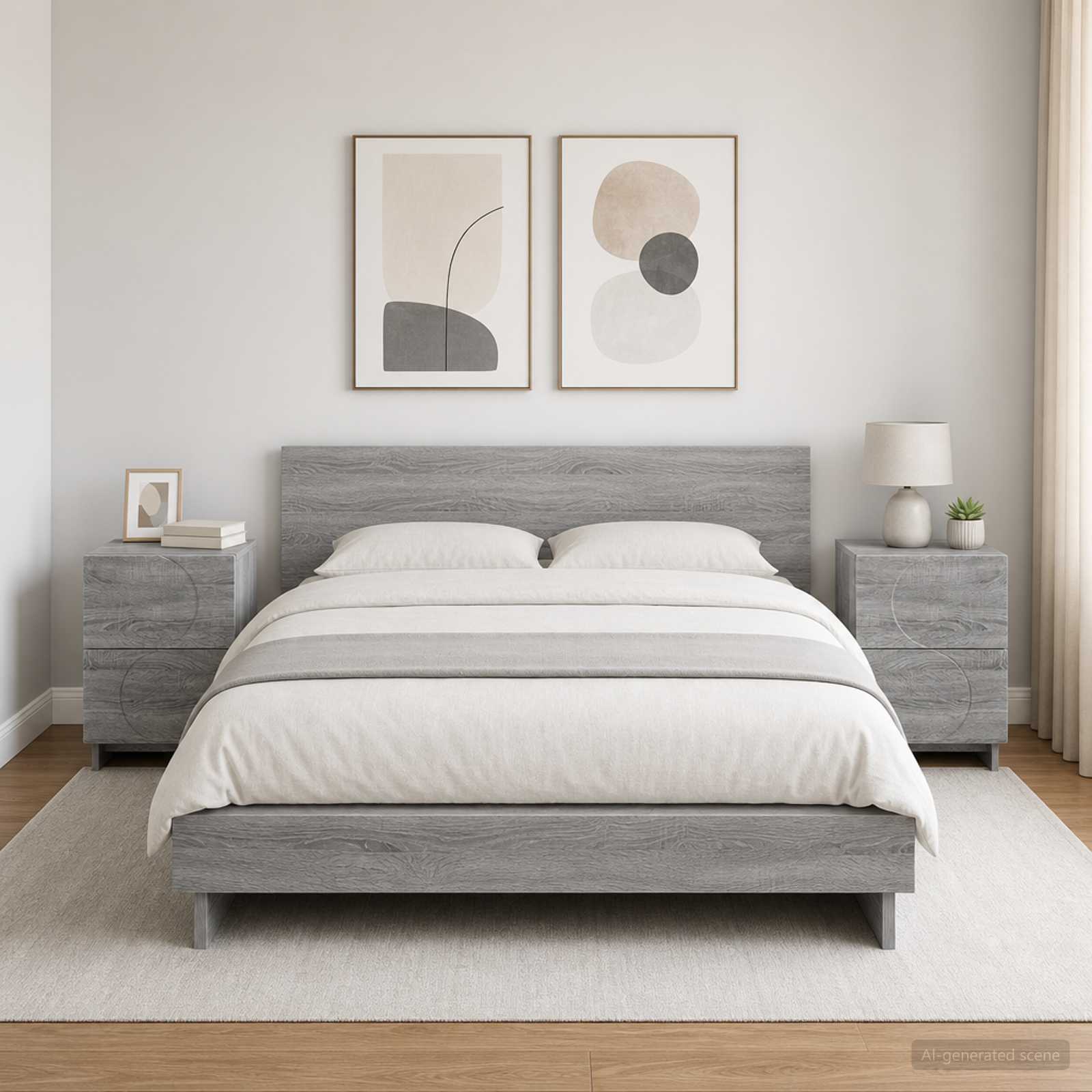 Κομοδίνο 2 τεμ. Γκρι Sonoma 33,5 x 34,5 x 50 εκ - Pakobazaar
