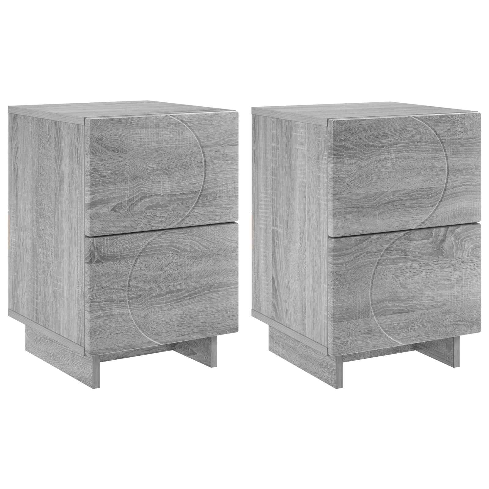 Κομοδίνο 2 τεμ. Γκρι Sonoma 33,5 x 34,5 x 50 εκ - Pakobazaar