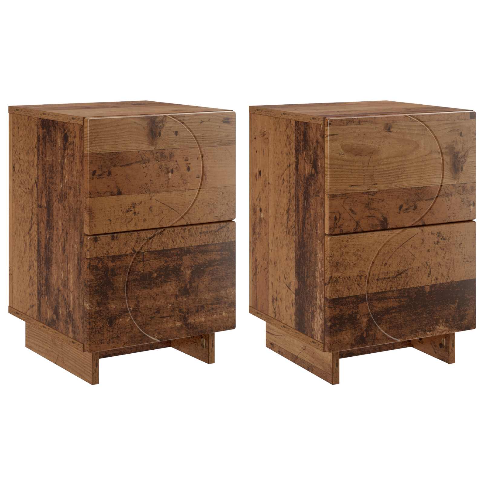 Κομοδίνο 2 τεμ. Ξύλο δρυός 33,5 x 34,5 x 50 εκ - Pakobazaar