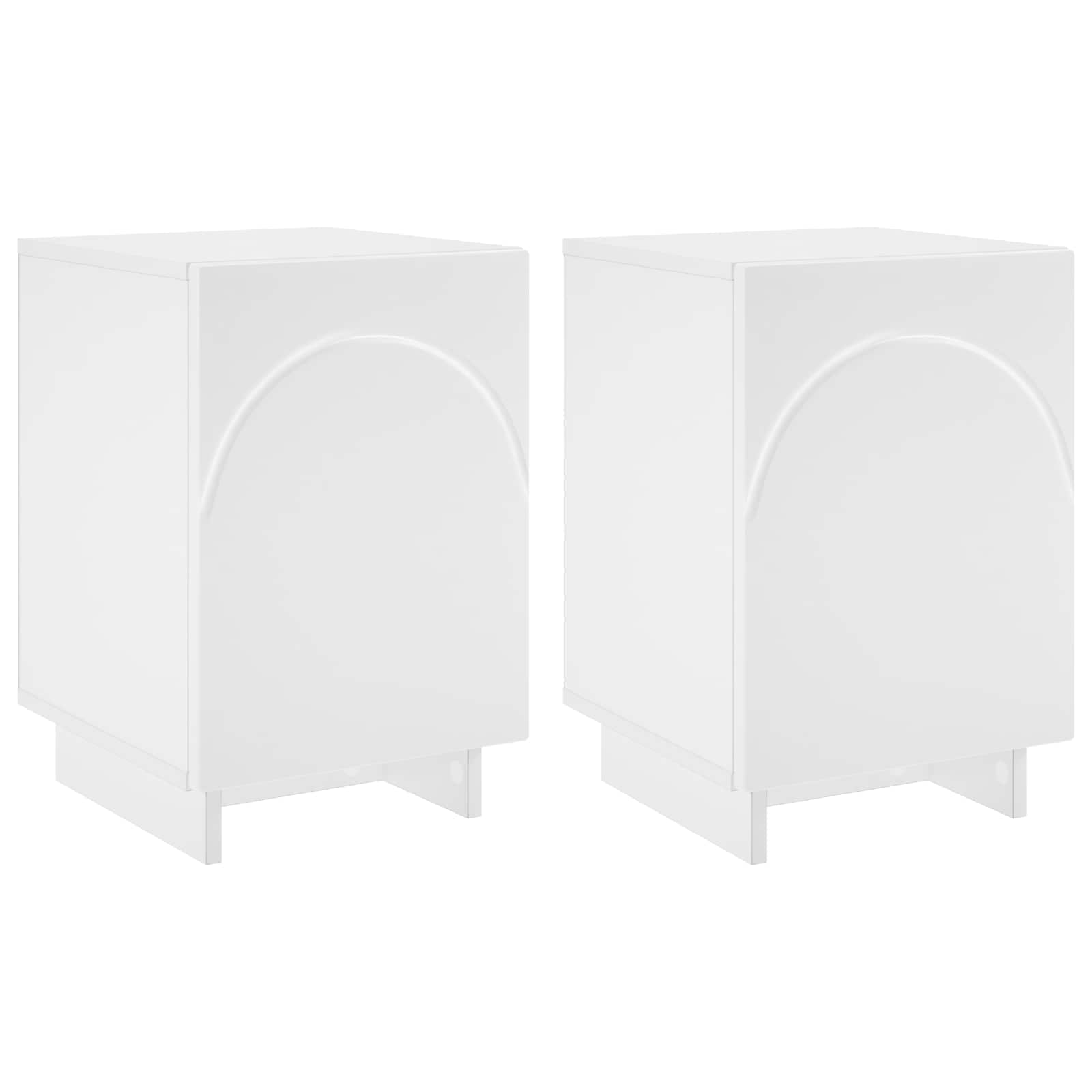 Κομοδίνο 2 pcs Λευκό 33,5 x 34,5 x 50 εκ Επεξεργασμένο Ξύλο - Pakobazaar