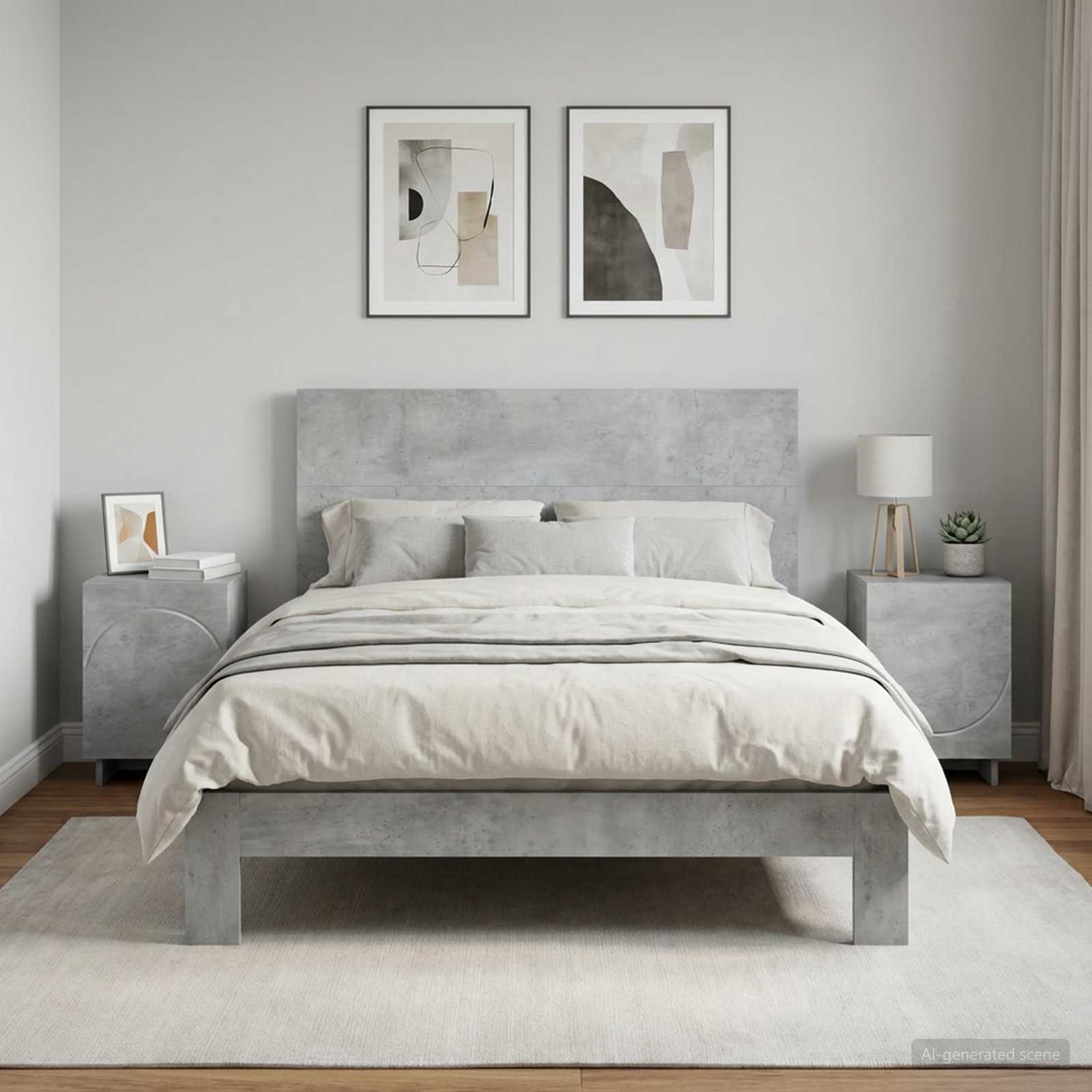 Κομοδίνο 2 pcs Γκρι Σκυροδέματος 33,5 x 34,5 x 50 εκ - Pakobazaar