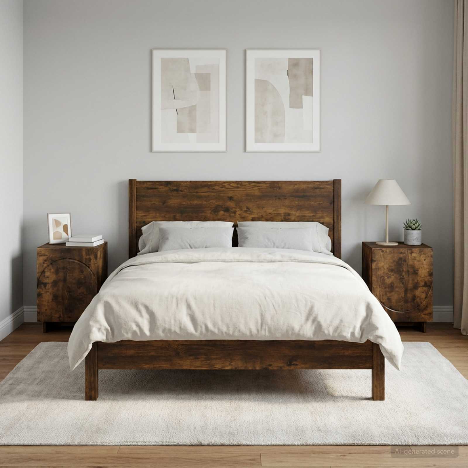 Κομοδίνο 2 pcs Καπνισμένο Ξύλο Δρυός 33,5 x 34,5 x 50 εκ - Pakobazaar