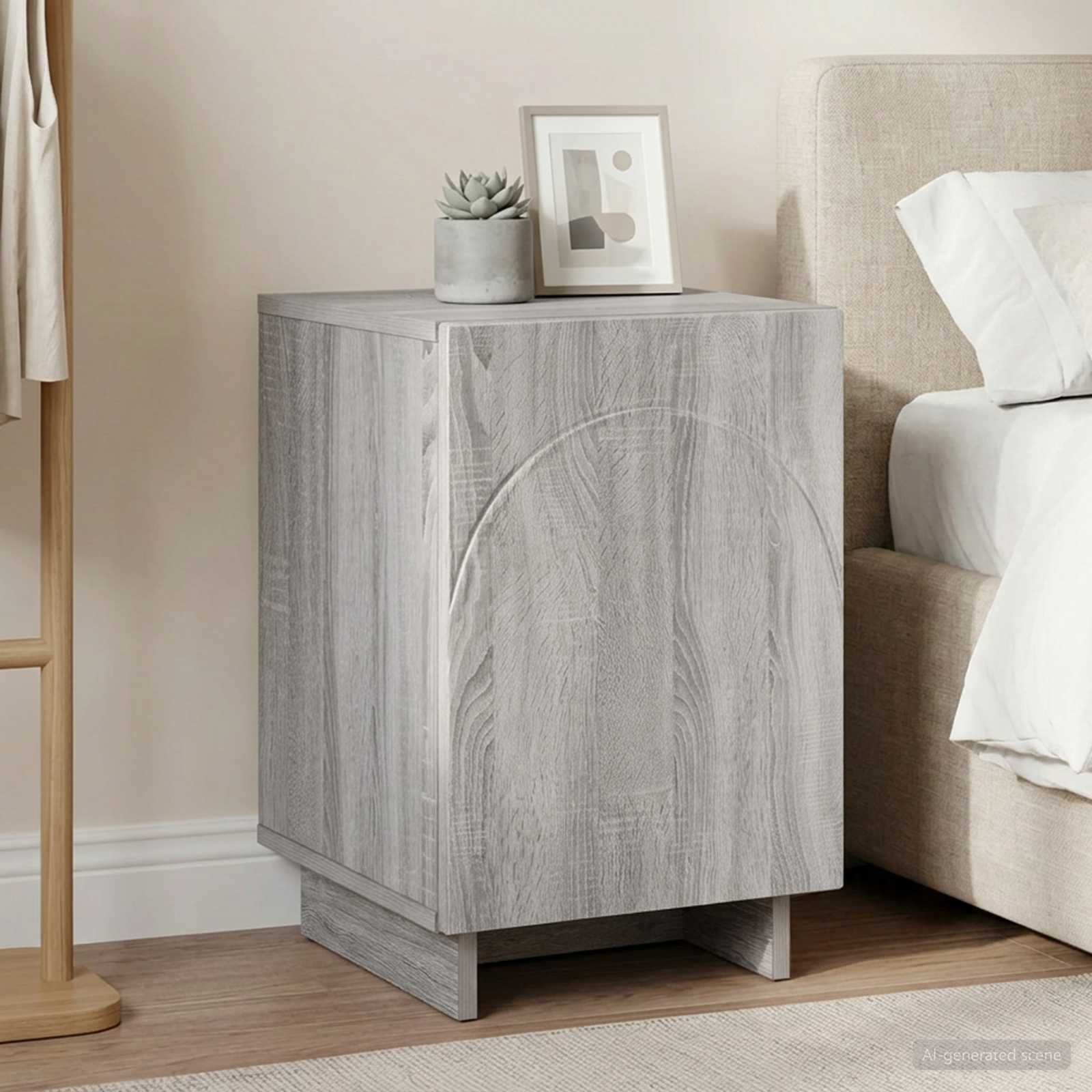 Κομοδίνο Γκρι Sonoma 33,5 x 34,5 x 50 εκ Επεξεργασμένο Ξύλο