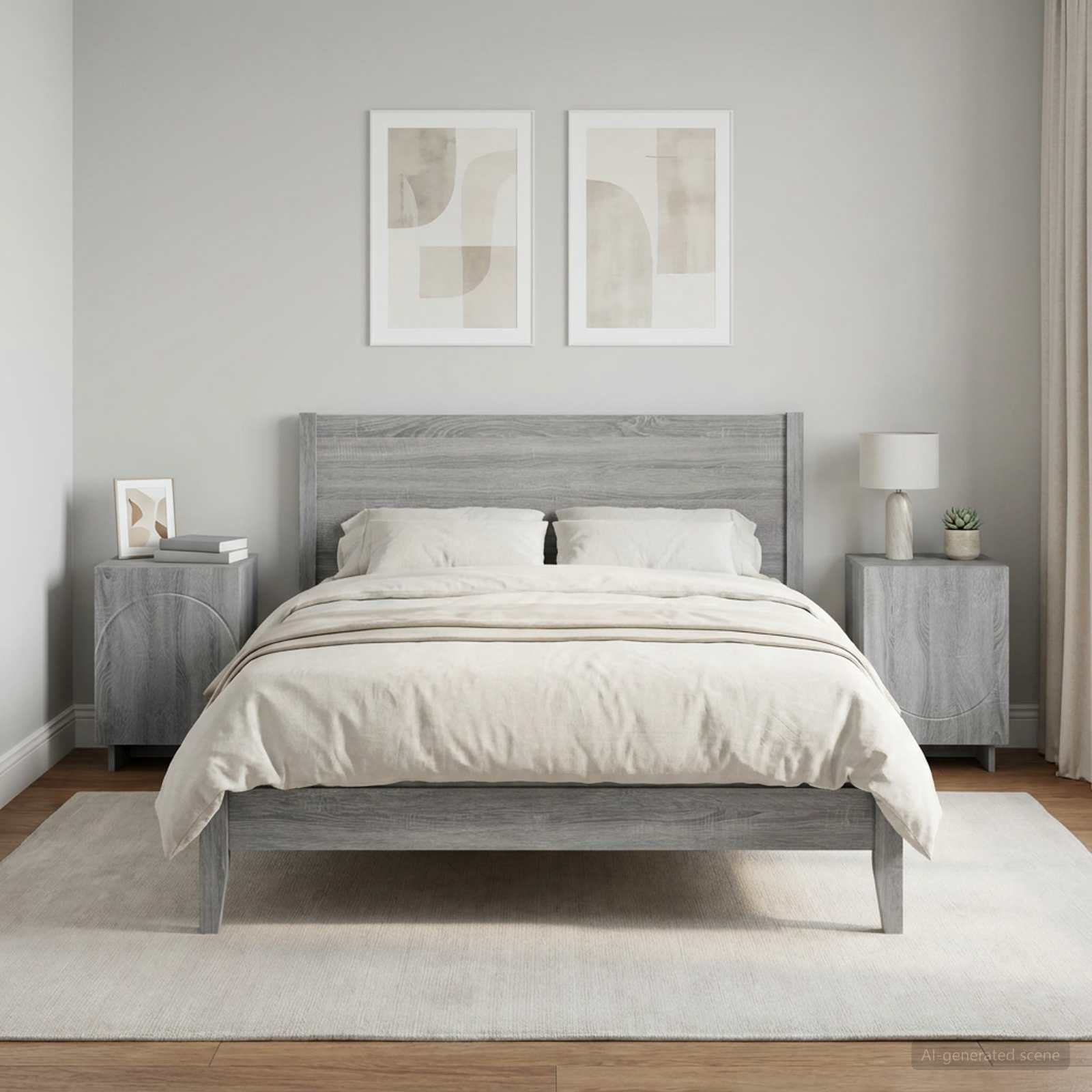 Κομοδίνο 2 pcs Γκρι Sonoma 33,5 x 34,5 x 50 εκ - Pakobazaar