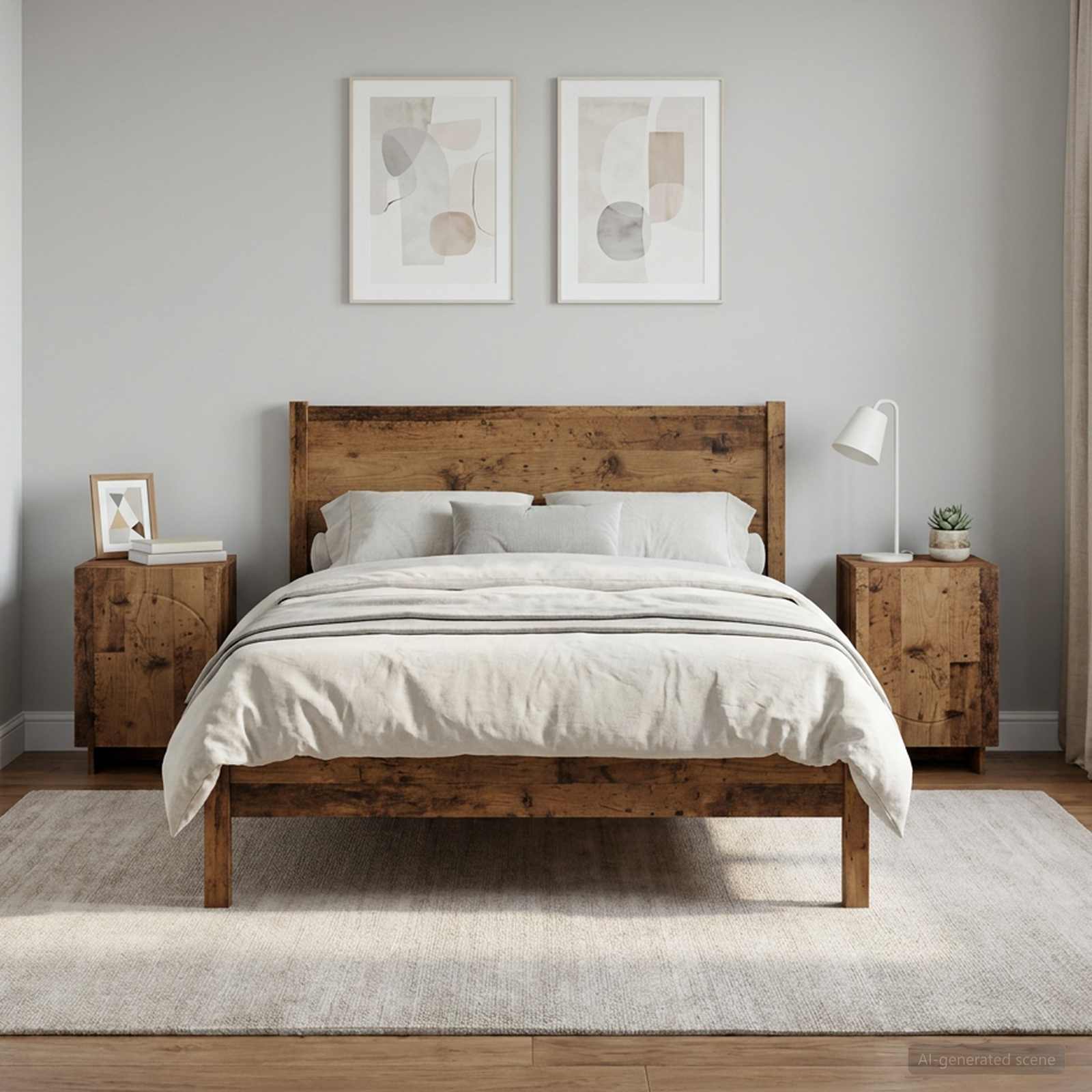 Κομοδίνο 2 pcs Παλαιωμένο ξύλο 33,5 x 34,5 x 50 εκ - Pakobazaar