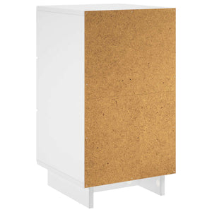 Κομοδίνο 2 pcs Λευκό 33,5 x 34,5 x 60 εκ. Επεξεργασμένο Ξύλο