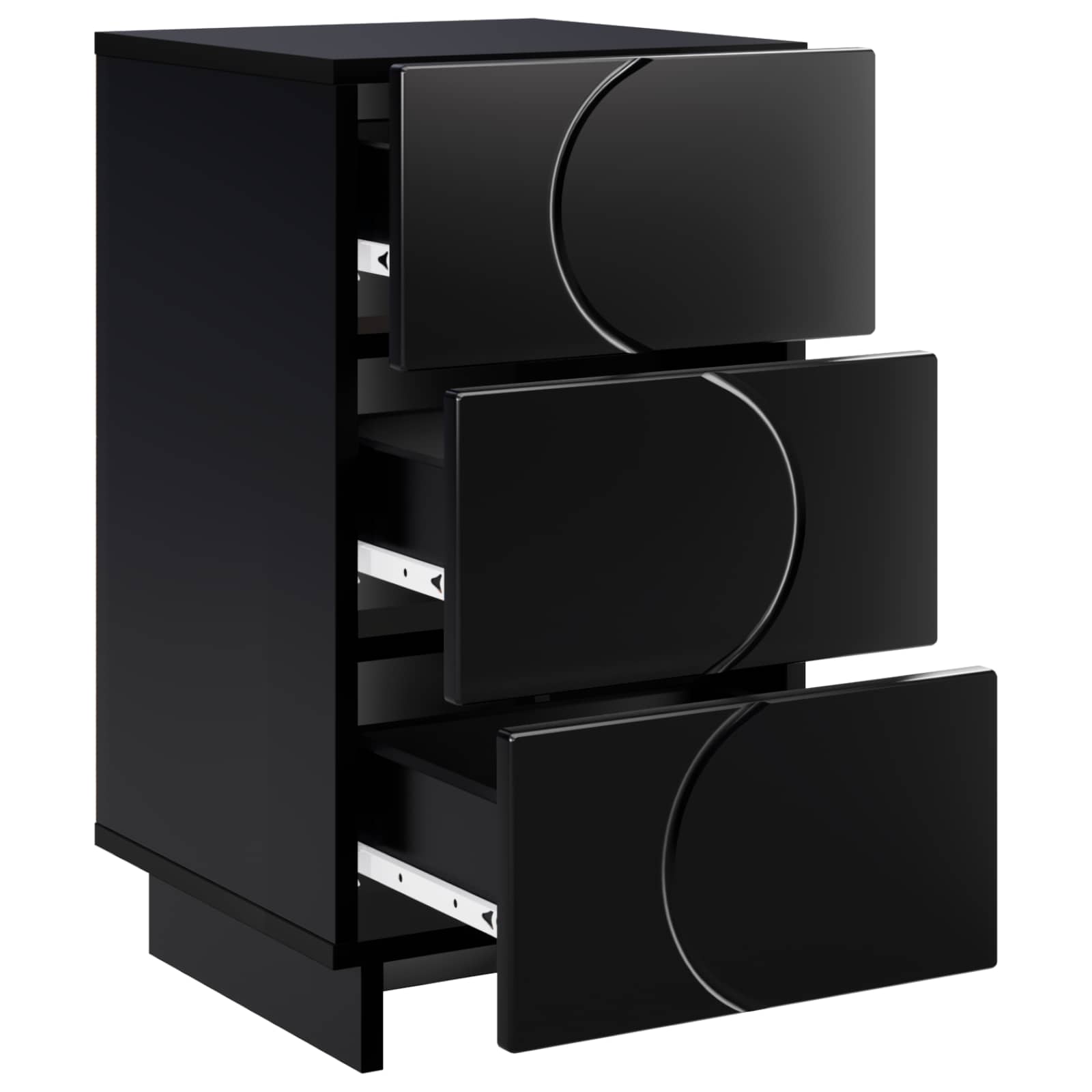 Κομοδίνο 2 pcs Μαύρο 33,5 x 34,5 x 60 εκ. Επεξεργασμένο Ξύλο - Pakobazaar