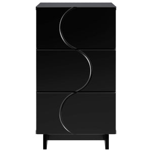 Κομοδίνο 2 pcs Μαύρο 33,5 x 34,5 x 60 εκ. Επεξεργασμένο Ξύλο - Pakobazaar