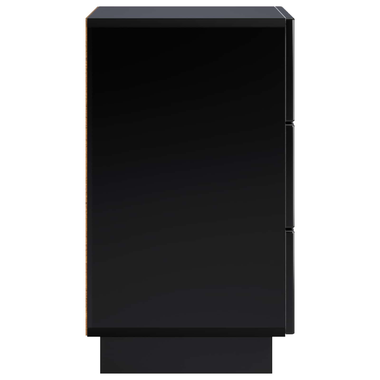Κομοδίνο 2 pcs Μαύρο 33,5 x 34,5 x 60 εκ. Επεξεργασμένο Ξύλο - Pakobazaar