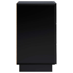 Κομοδίνο 2 pcs Μαύρο 33,5 x 34,5 x 60 εκ. Επεξεργασμένο Ξύλο - Pakobazaar