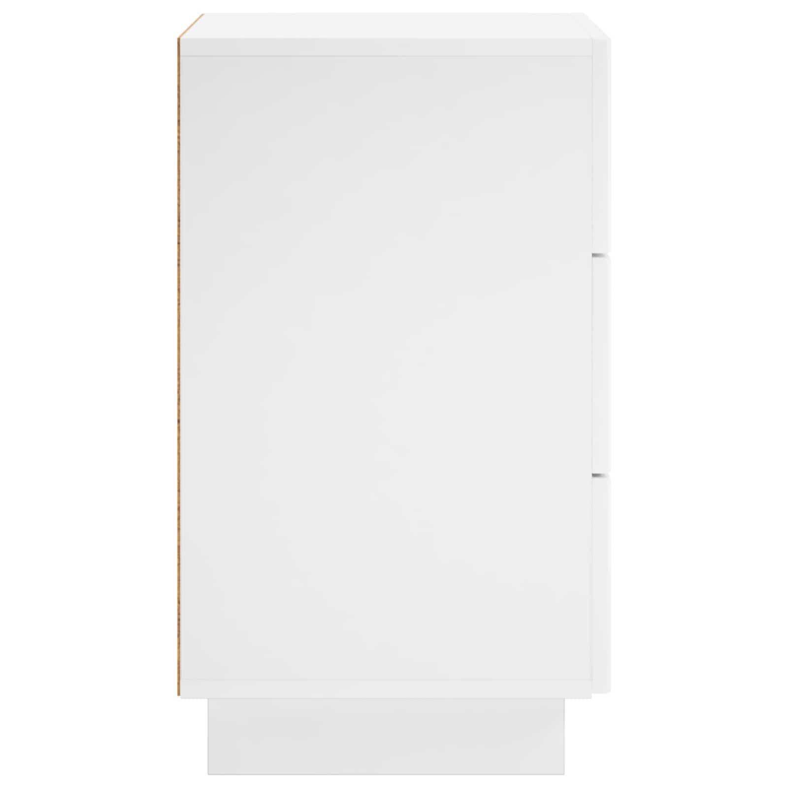 Κομοδίνο Γυαλιστερό Λευκό 33,5 x 34,5 x 60 εκ. - Pakobazaar