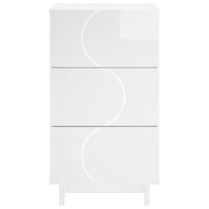 Κομοδίνο 2 pcs Γυαλιστερό Λευκό 33,5 x 34,5 x 60 εκ. - Pakobazaar