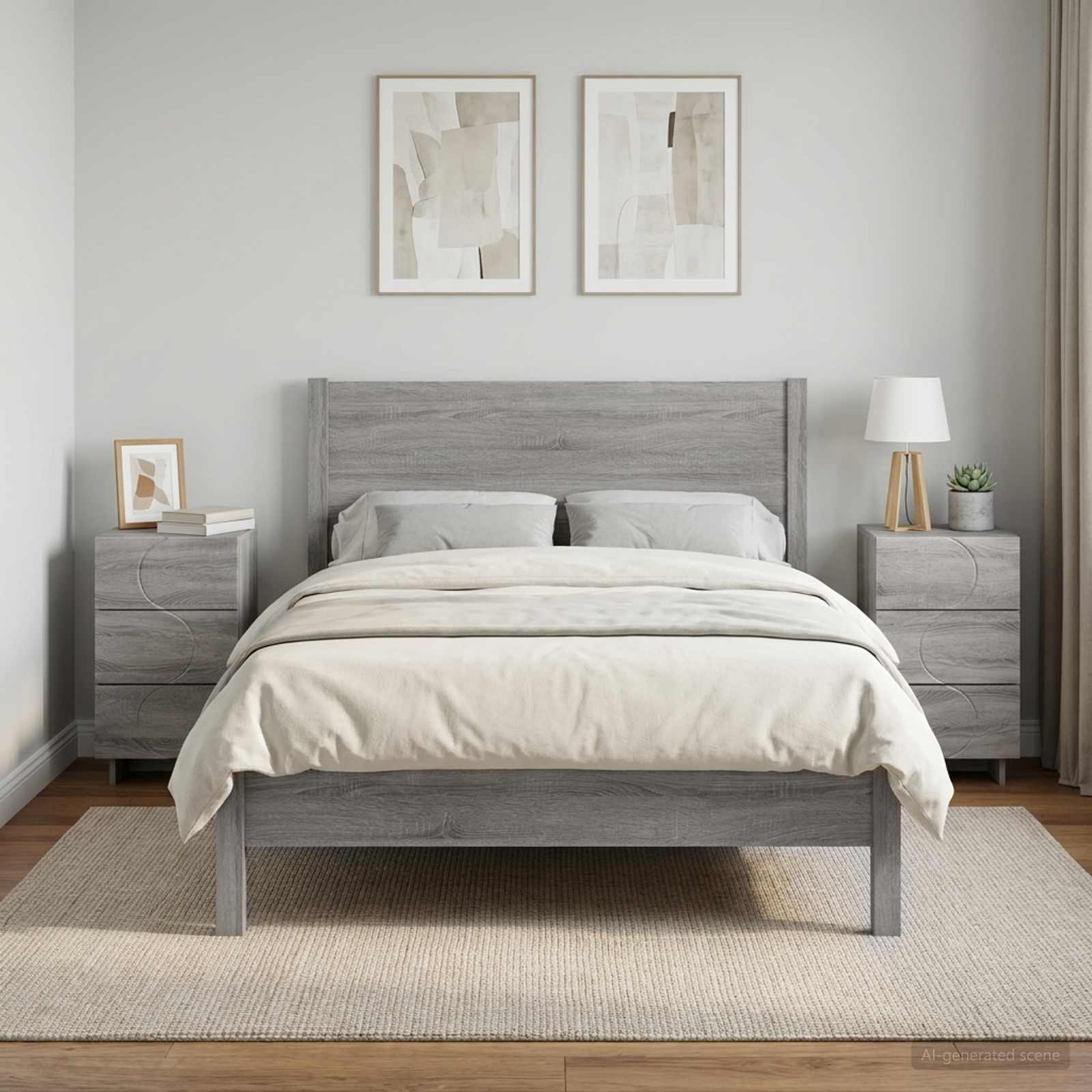 Κομοδίνο 2 pcs Γκρι Sonoma 33,5 x 34,5 x 60 εκ. - Pakobazaar