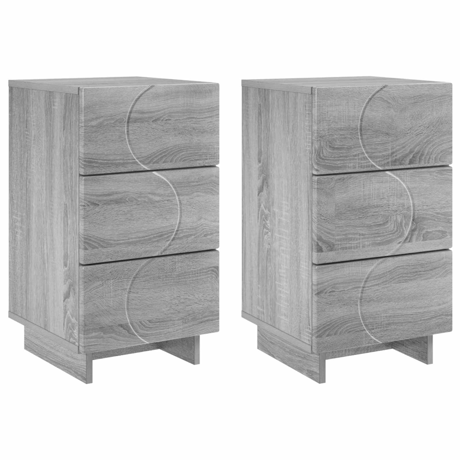 Κομοδίνο 2 pcs Γκρι Sonoma 33,5 x 34,5 x 60 εκ. - Pakobazaar