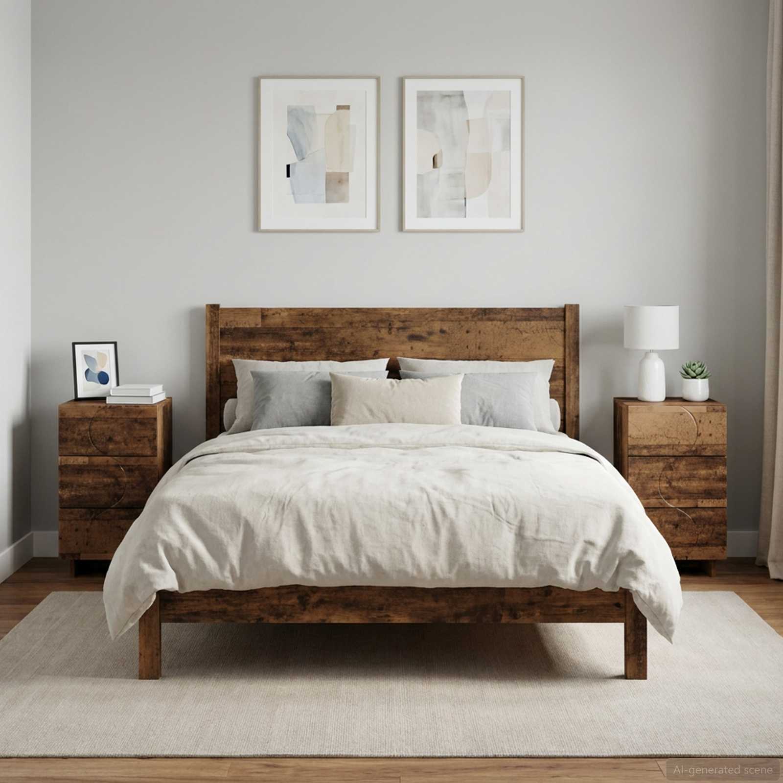 Κομοδίνο 2 pcs Παλαιωμένο ξύλο 33,5 x 34,5 x 60 εκ. - Pakobazaar