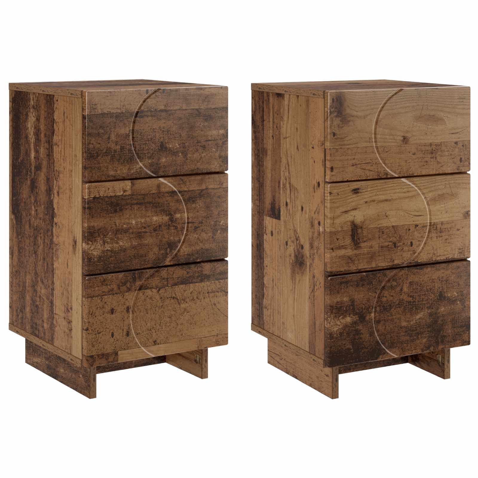 Κομοδίνο 2 pcs Παλαιωμένο ξύλο 33,5 x 34,5 x 60 εκ. - Pakobazaar