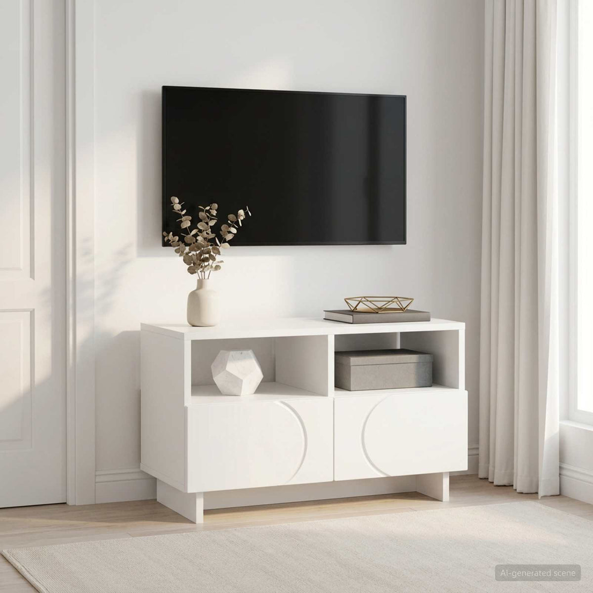 Βάση TV 60 x 34.5 x 40 cm Λευκό Επεξεργασμένο Ξύλο - Pakobazaar