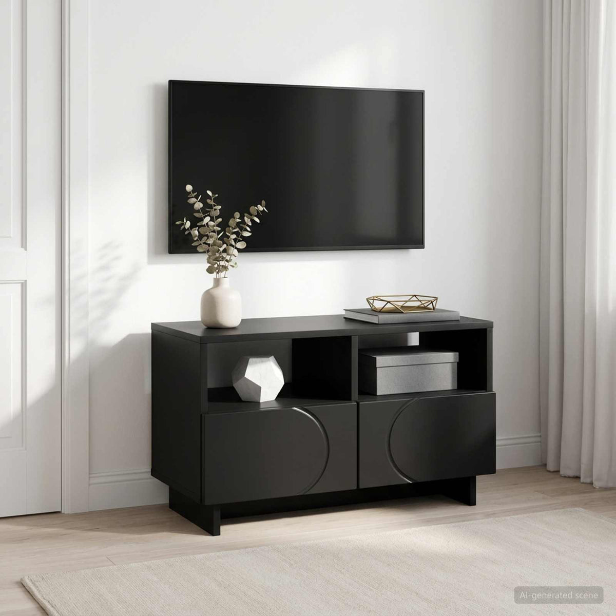 Βάση TV 60 x 34.5 x 40 cm Μαύρο Επεξεργασμένο Ξύλο