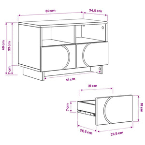 Βάση TV 60 x 34,5 x 40 cm Γκρι Σκυροδέματος Επεξεργασμένο Ξύλο - Pakobazaar
