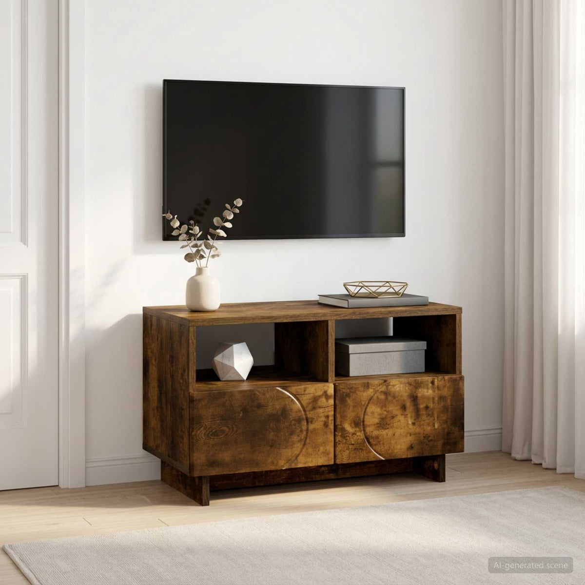 Βάση TV 60 x 34.5 x 40 cm Καπνισμένο Ξύλο Δρυός