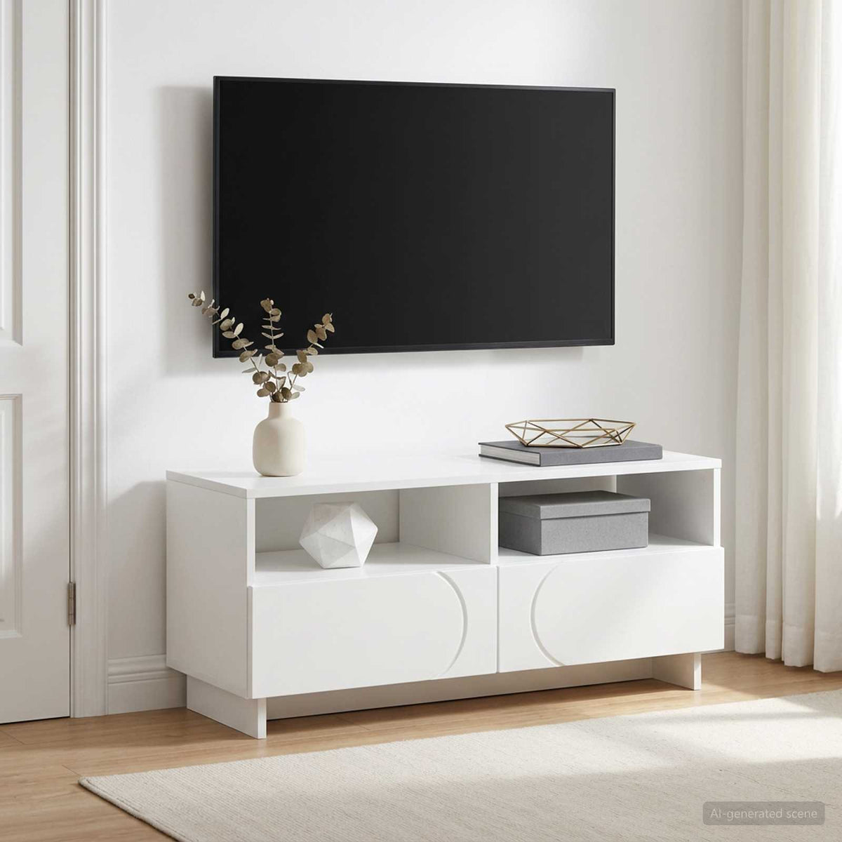 Βάση TV 90 x 34.5 x 40 cm Λευκό Επεξεργασμένο Ξύλο