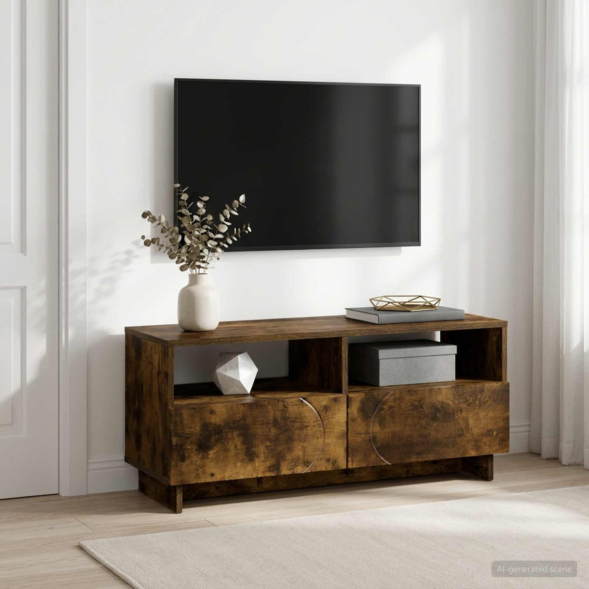 Βάση TV 90 x 34,5 x 40 cm Καπνισμένο Ξύλο Δρυός