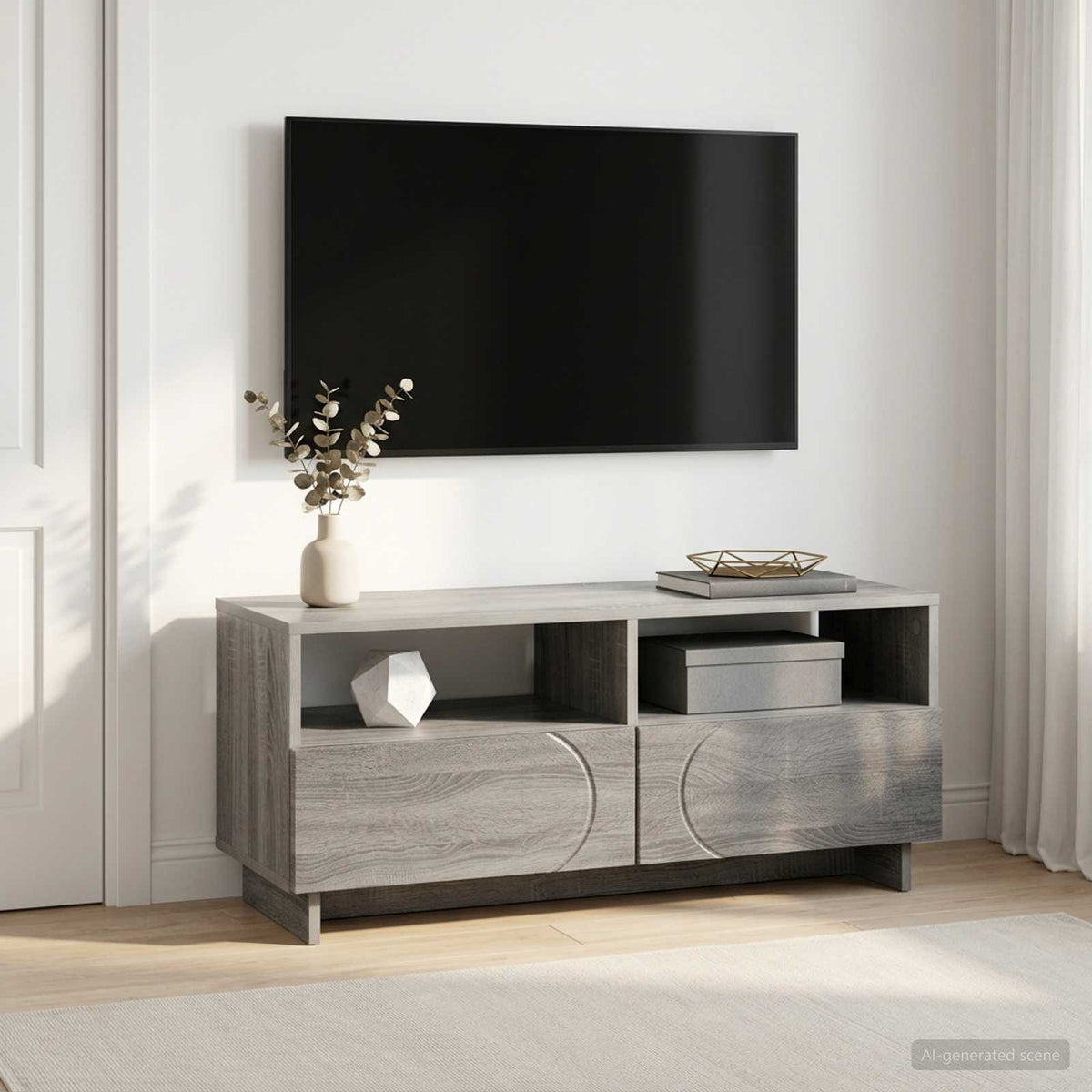 Βάση TV 90 x 34.5 x 40 cm Γκρι Sonoma Επεξεργασμένο Ξύλο