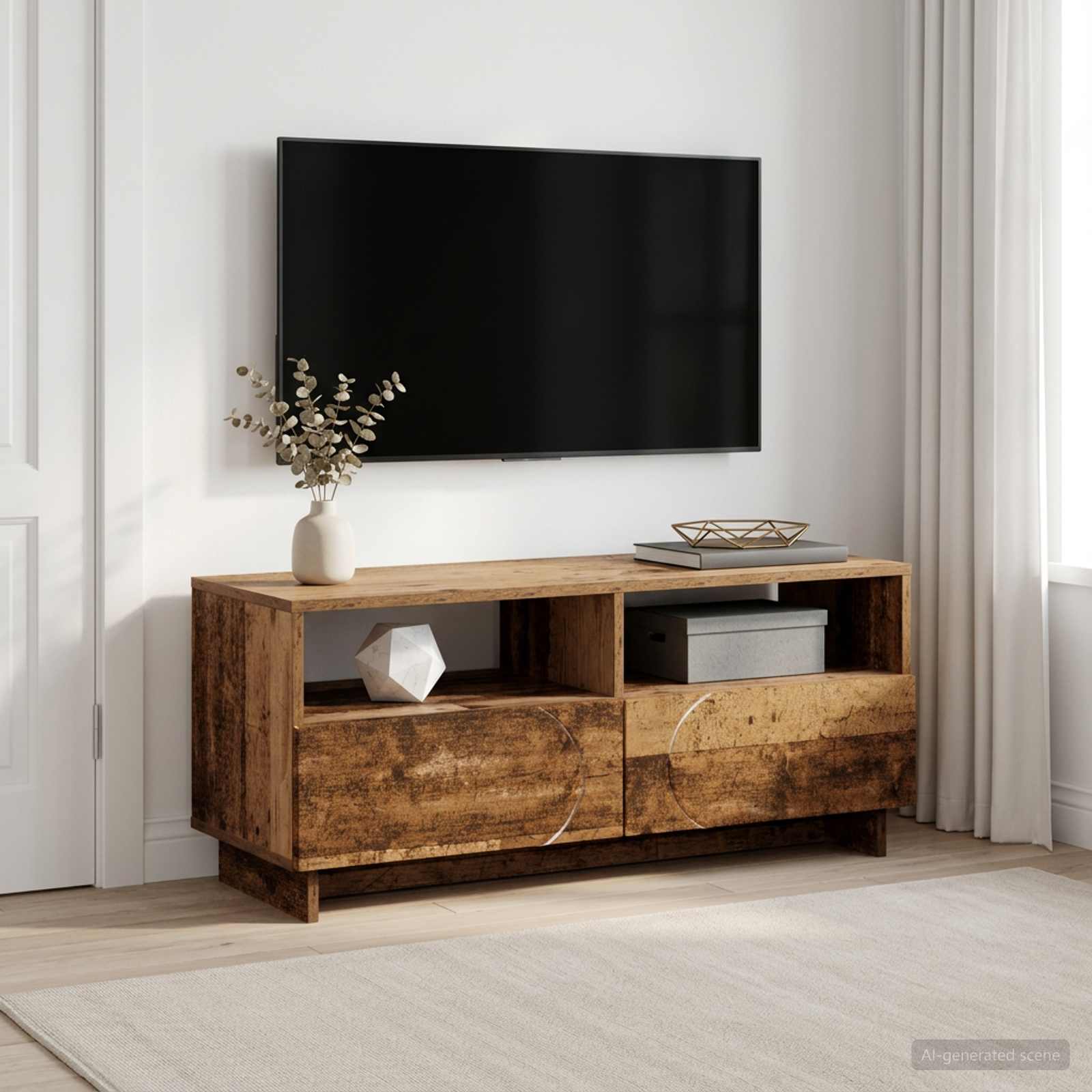 Βάση TV 90 x 34.5 x 40 cm Παλαιωμένο ξύλο Επεξεργασμένο Ξύλο