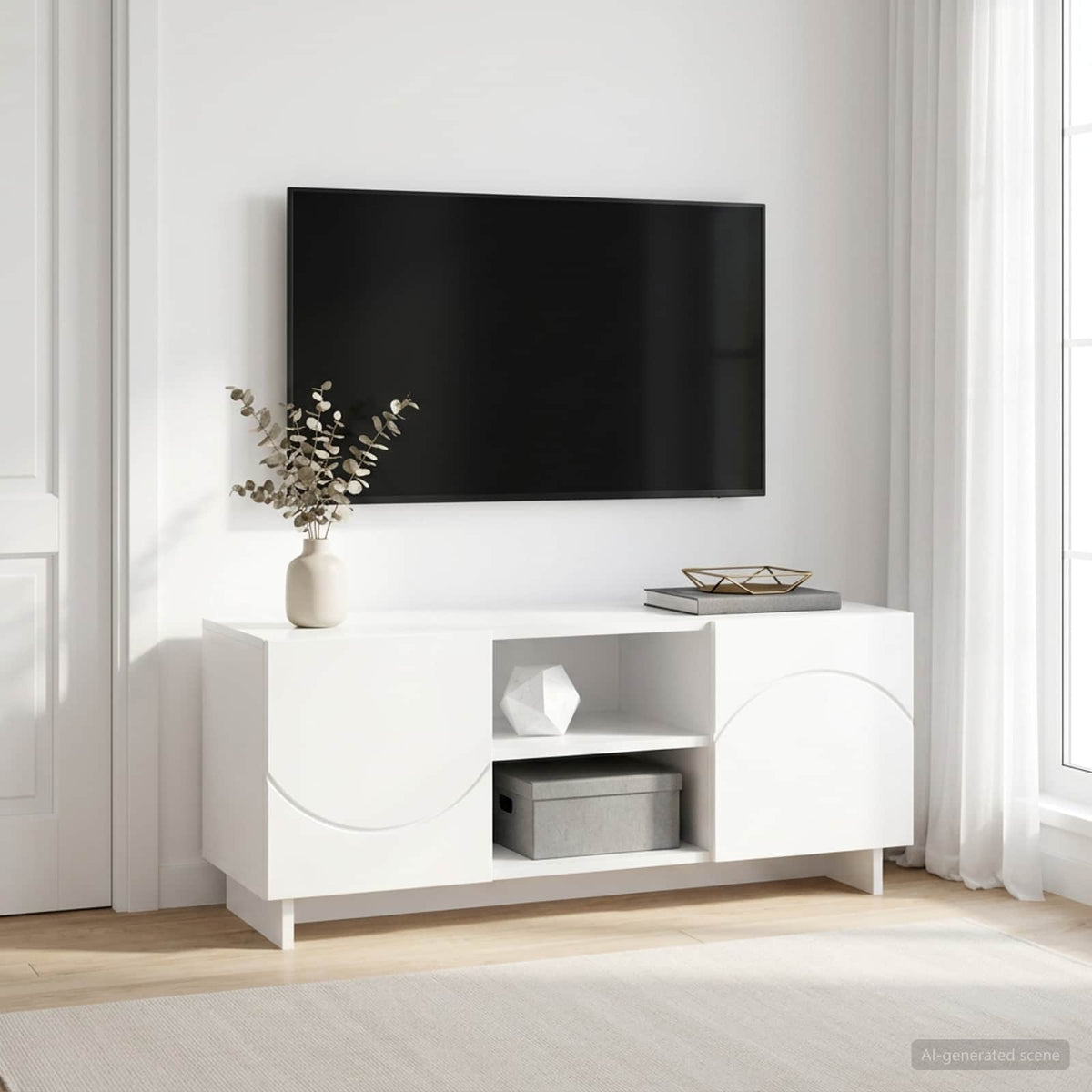 Βάση TV 90 x 34.5 x 40 cm Λευκό Επεξεργασμένο Ξύλο
