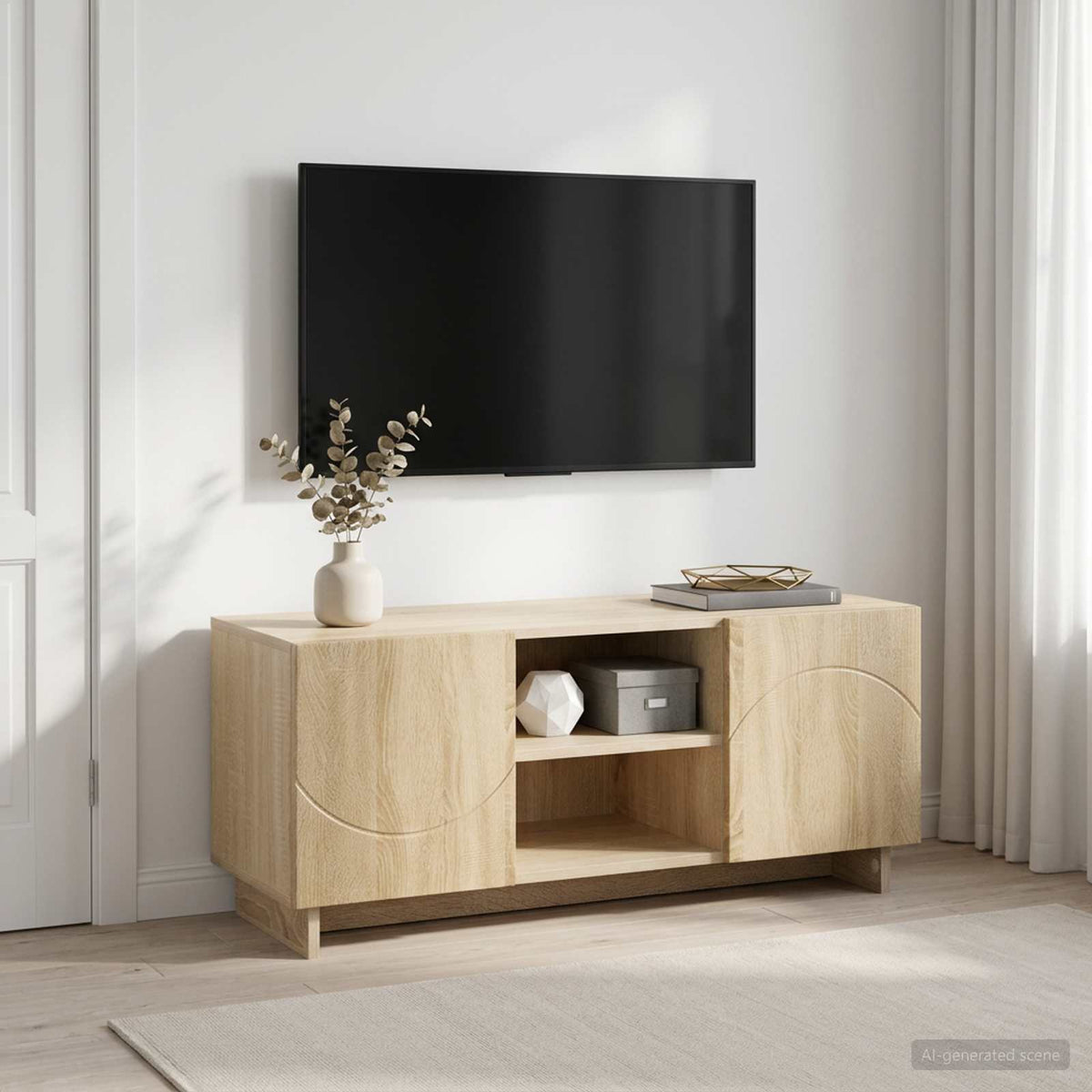 Βάση TV 90 x 34.5 x 40 cm Sonoma Δρυς Επεξεργασμένο Ξύλο - Pakobazaar