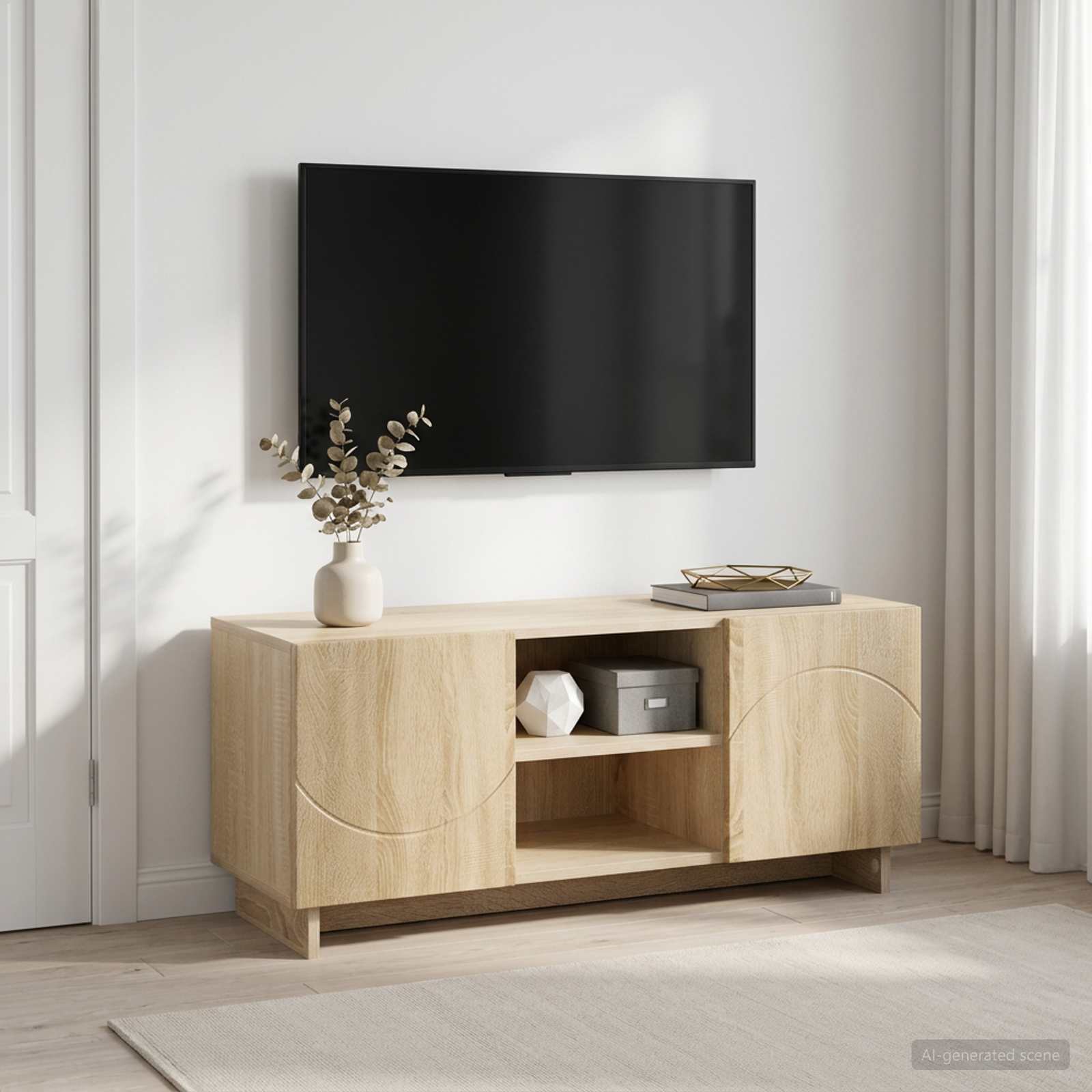 Βάση TV 90 x 34.5 x 40 cm Sonoma Δρυς Επεξεργασμένο Ξύλο - Pakobazaar