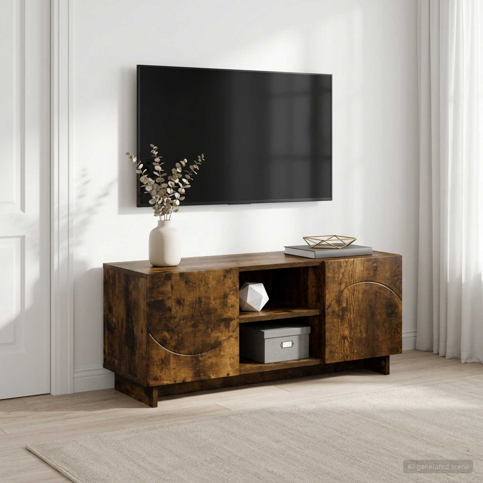 Βάση TV 90 x 34.5 x 40 cm Καπνισμένο Ξύλο Δρυός - Pakobazaar