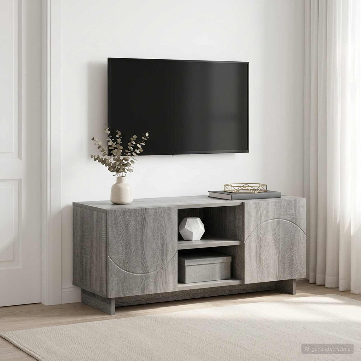 Βάση TV 90 x 34.5 x 40 cm Γκρι Sonoma Επεξεργασμένο Ξύλο