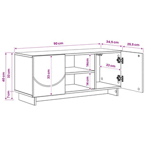Βάση TV 90 x 34.5 x 40 cm Γκρι Sonoma Επεξεργασμένο Ξύλο
