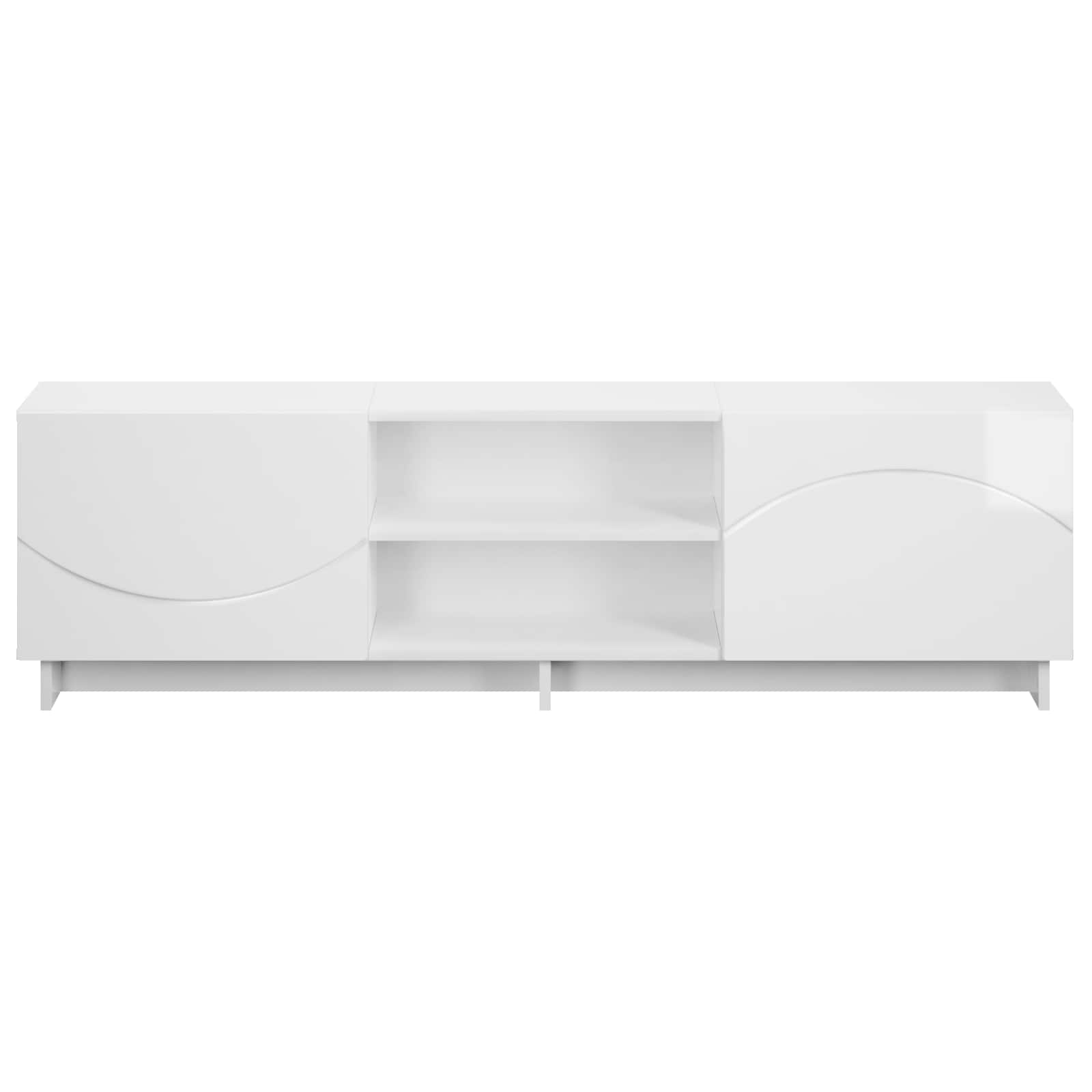 Βάση TV 140 x 34.5 x 40 cm Γυαλιστερό Λευκό Επεξεργασμένο Ξύλο - Pakobazaar