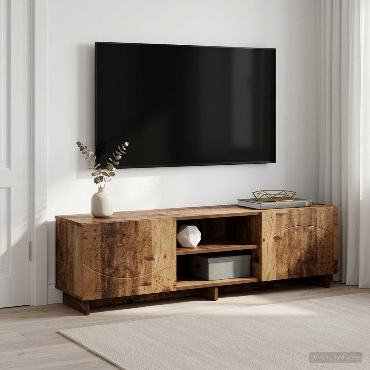 Βάση TV 140 x 34,5 x 40 cm Παλαιωμένο ξύλο Επεξεργασμένο Ξύλο