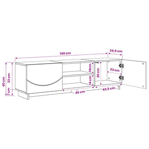 Βάση TV 140 x 34,5 x 40 cm Παλαιωμένο ξύλο Επεξεργασμένο Ξύλο