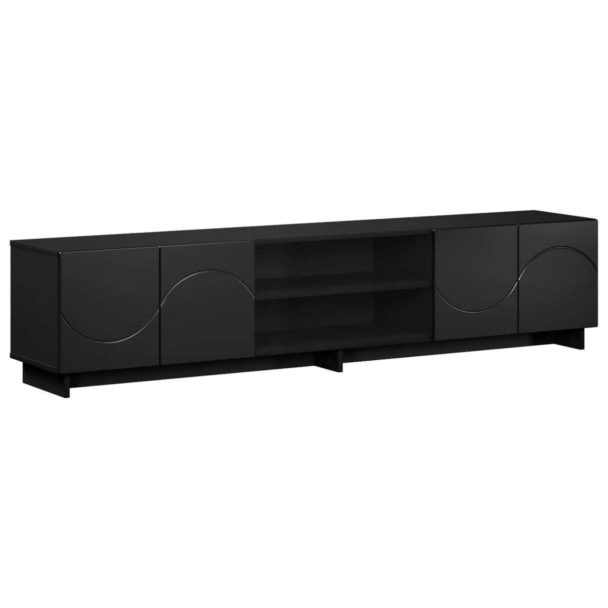 Βάση TV 180 x 34,5 x 40 εκ. Μαύρο Επεξεργασμένο Ξύλο
