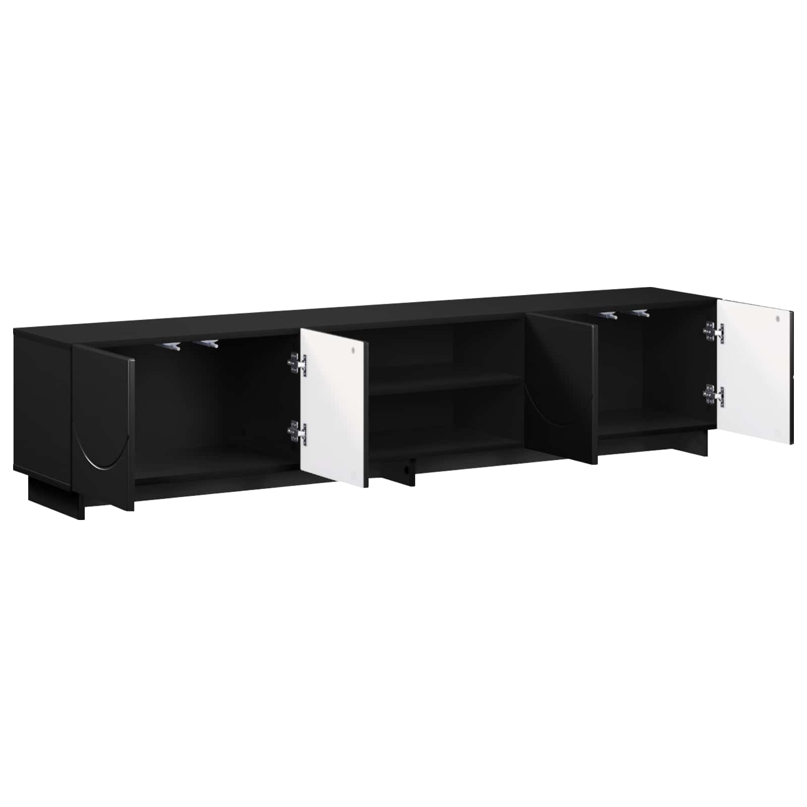 Βάση TV 180 x 34,5 x 40 εκ. Μαύρο Επεξεργασμένο Ξύλο